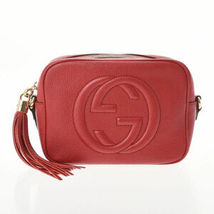 GUCCI Soho Disco Red Calfskin Shoulder Bag